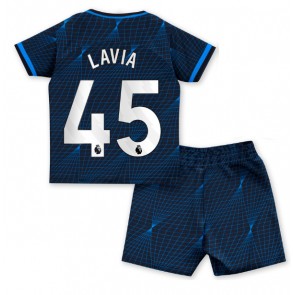 Chelsea Romeo Lavia #45 Gostujuci Dres za Dječji 2023-24 Kratak Rukavima (+ kratke hlače)